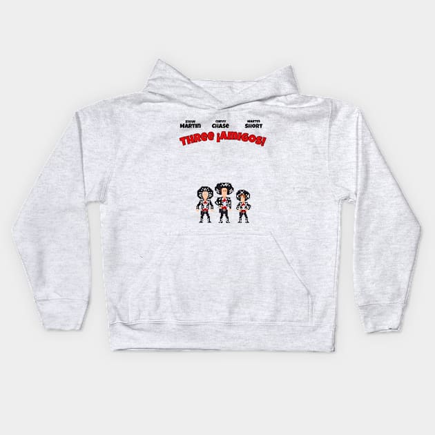 The Amigos 8bit pixel art Kids Hoodie by TommySniderArt